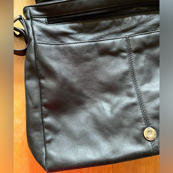 Black leather computer bag - Picture 6 of 7
